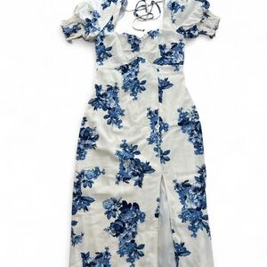 Francesca-s Women's Blue and White Floral Dress